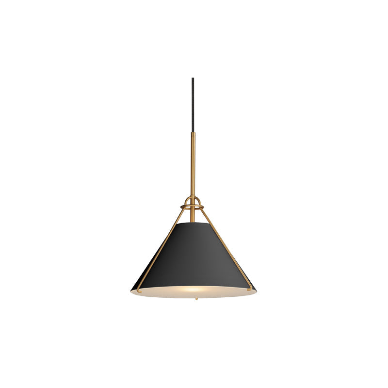Lucas Single Pendant Black/Brass