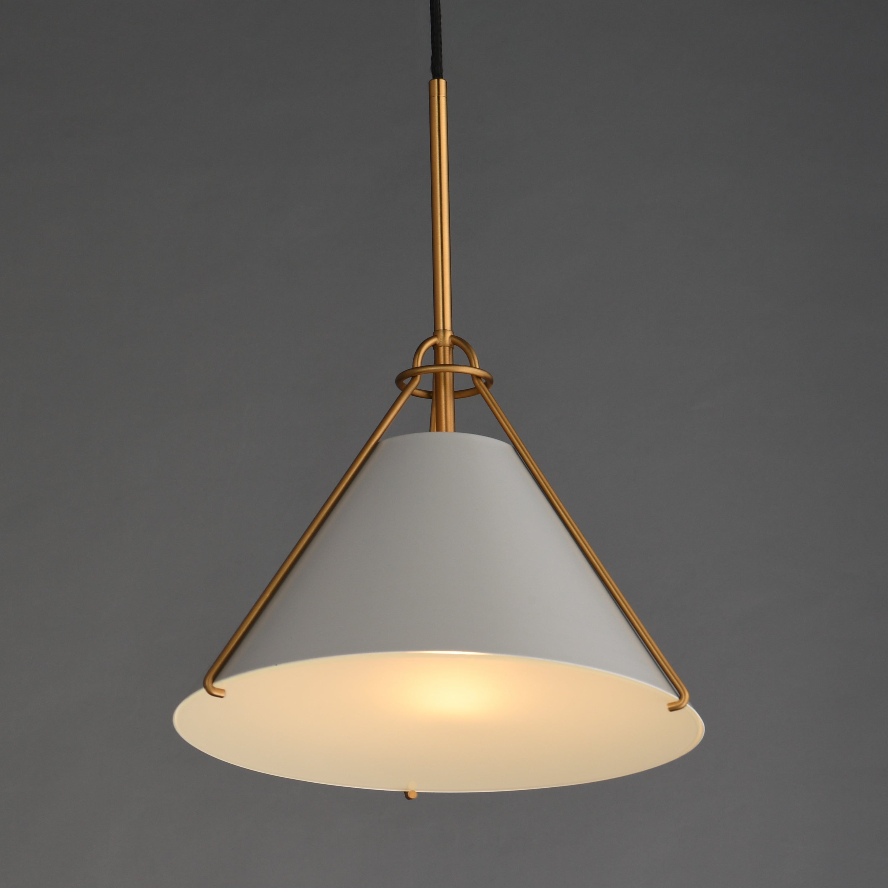 Lucas Single Pendant Gray/Brass