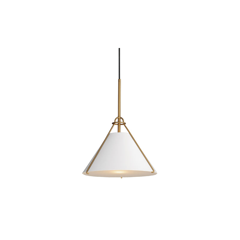 Lucas Single Pendant White/Brass