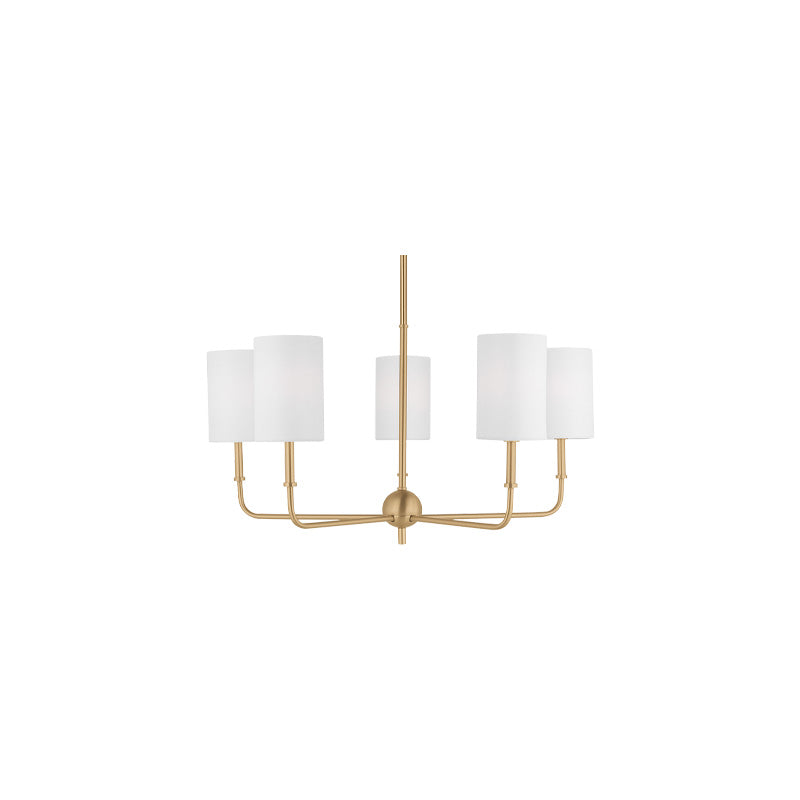 Foxdale Five Light Chandelier Brass