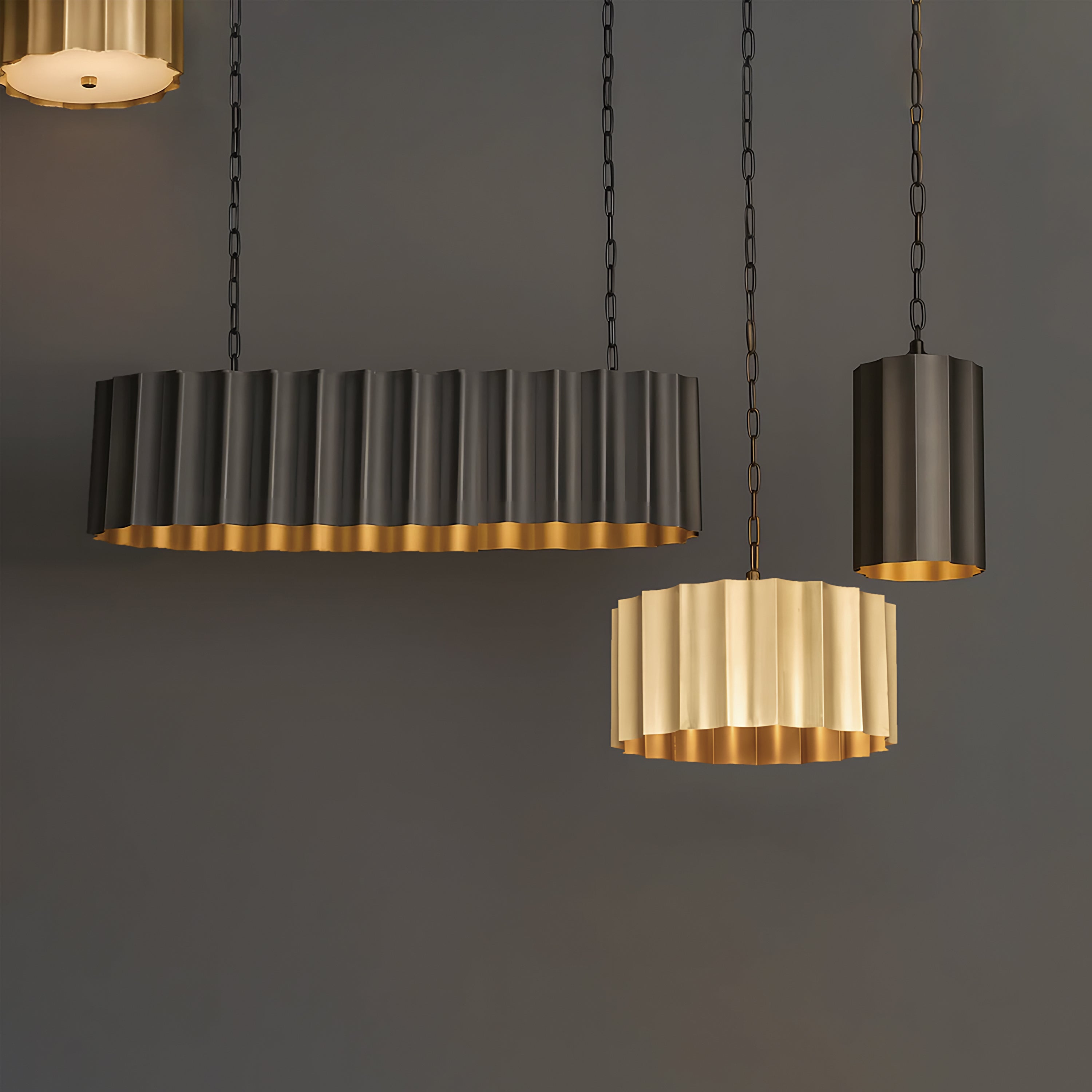 Allegra Linear Pendant Gunmetal