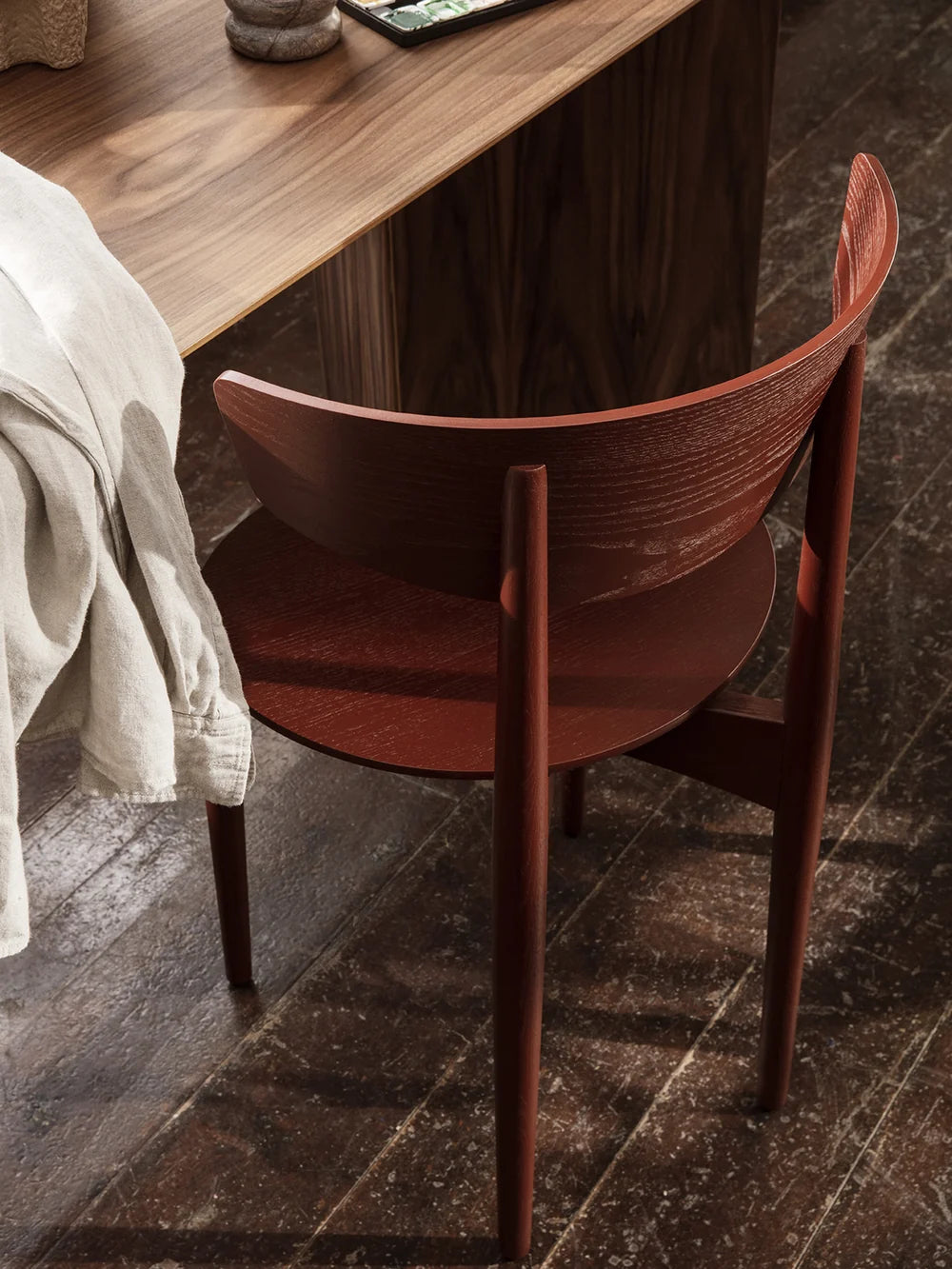 Herman Dining Chair Wood Red Brown