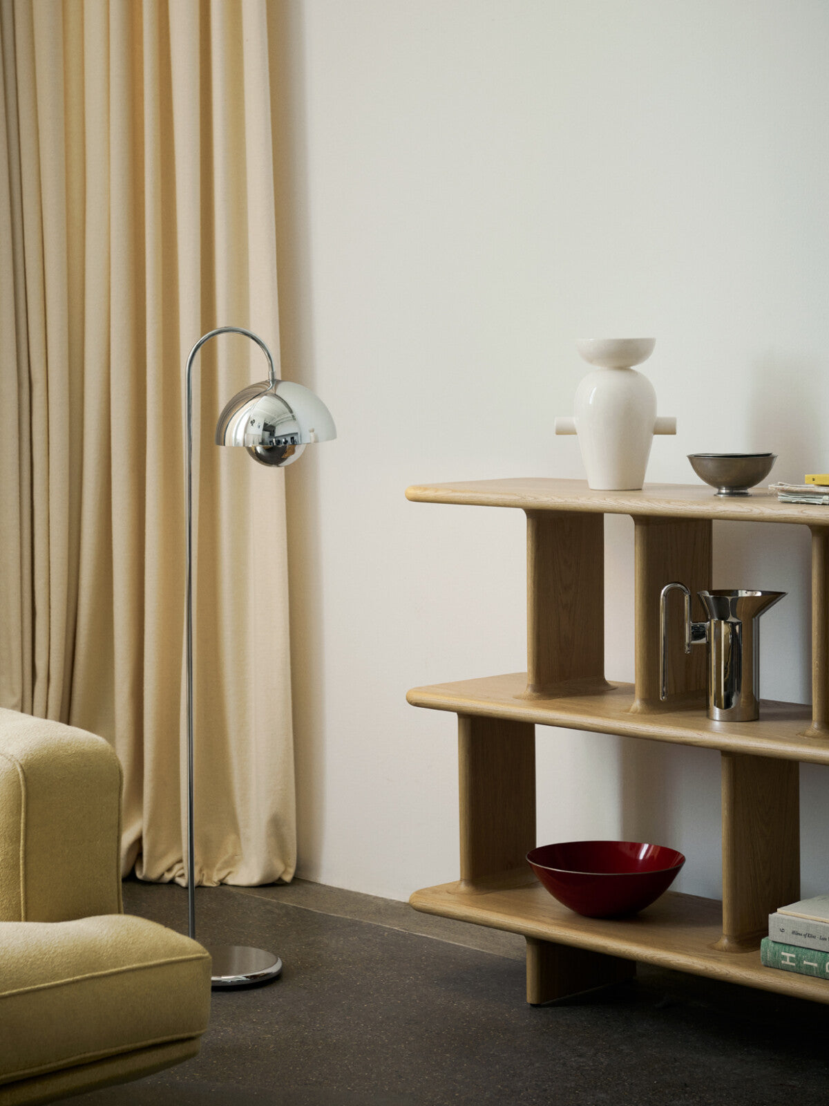 Flowerpot VP12 Floor Lamp Chrome