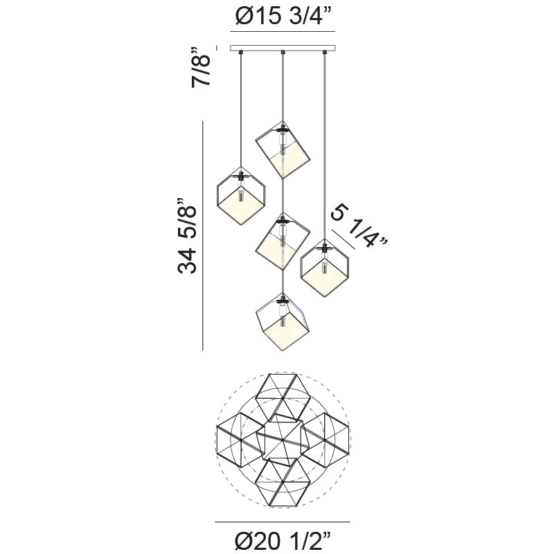 Cube 5 Luces Negro