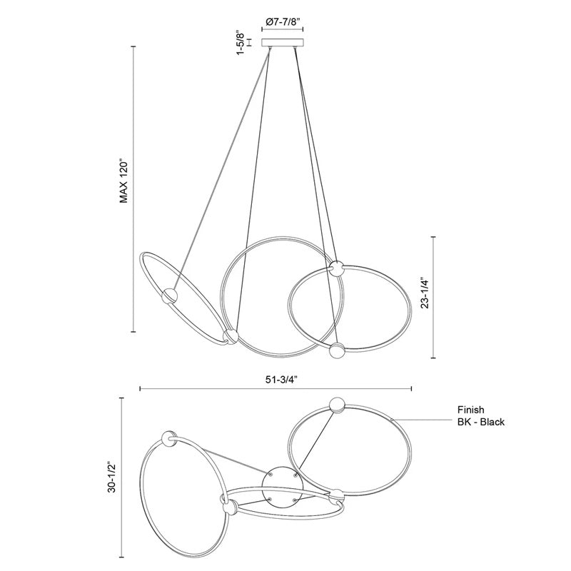 Isho 3 Head Chandelier