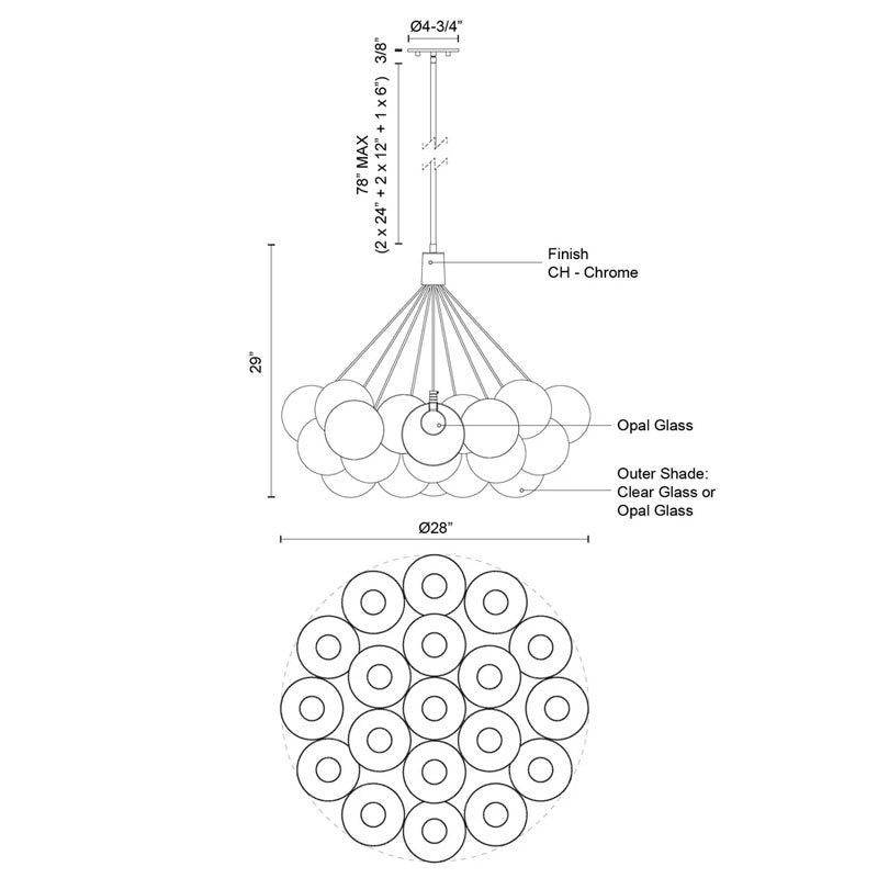 Bolla 28 Chandelier