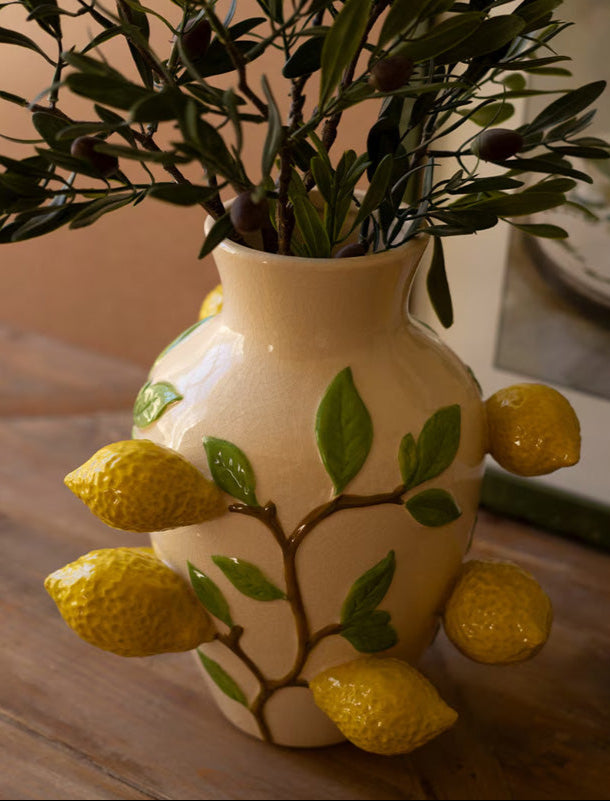 Jarrón De Cerámica Limones