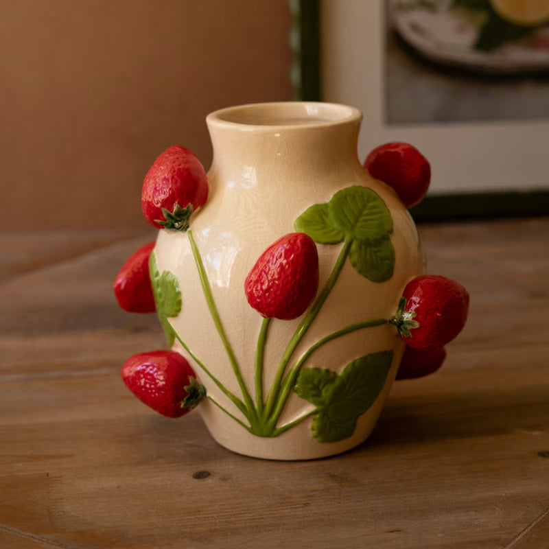 Jarrón De Cerámica Fresas