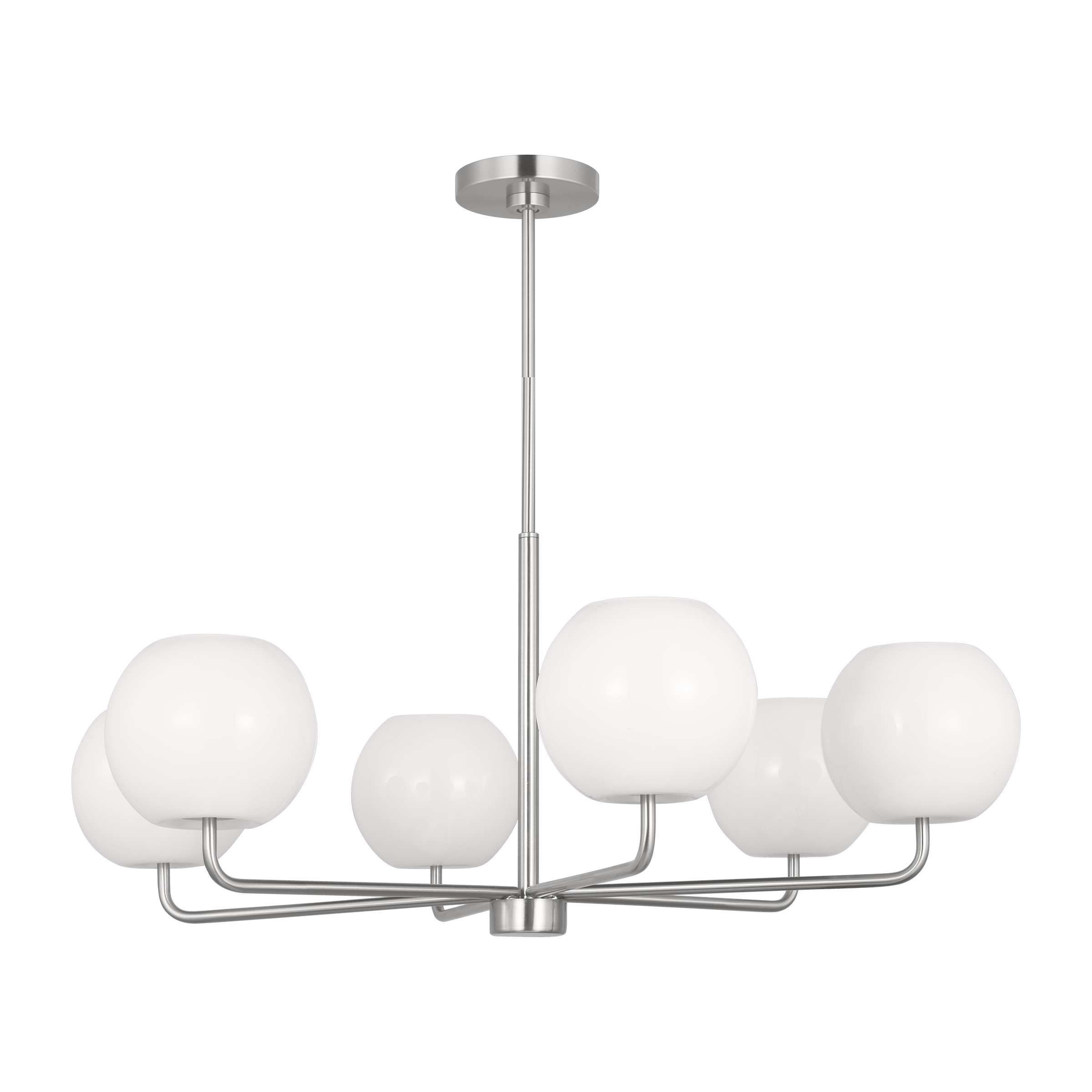 Rory Six Light Chandelier Nickel