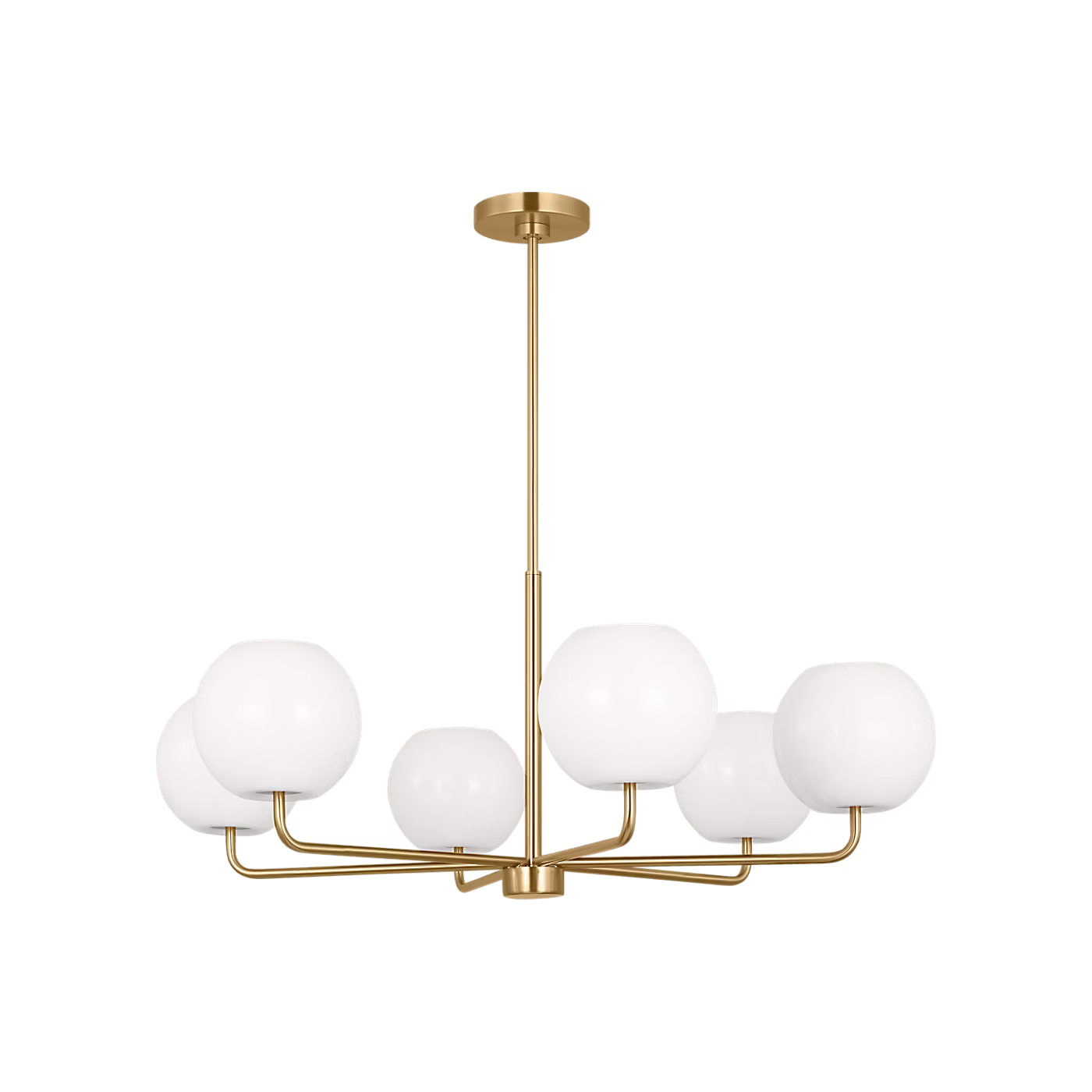 Rory Six Light Chandelier Brass