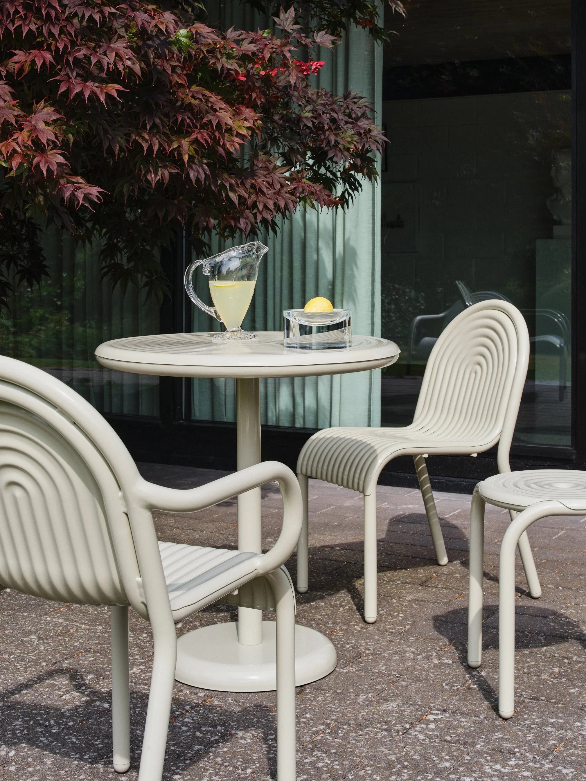 Groove Small Outdoor Table Putty