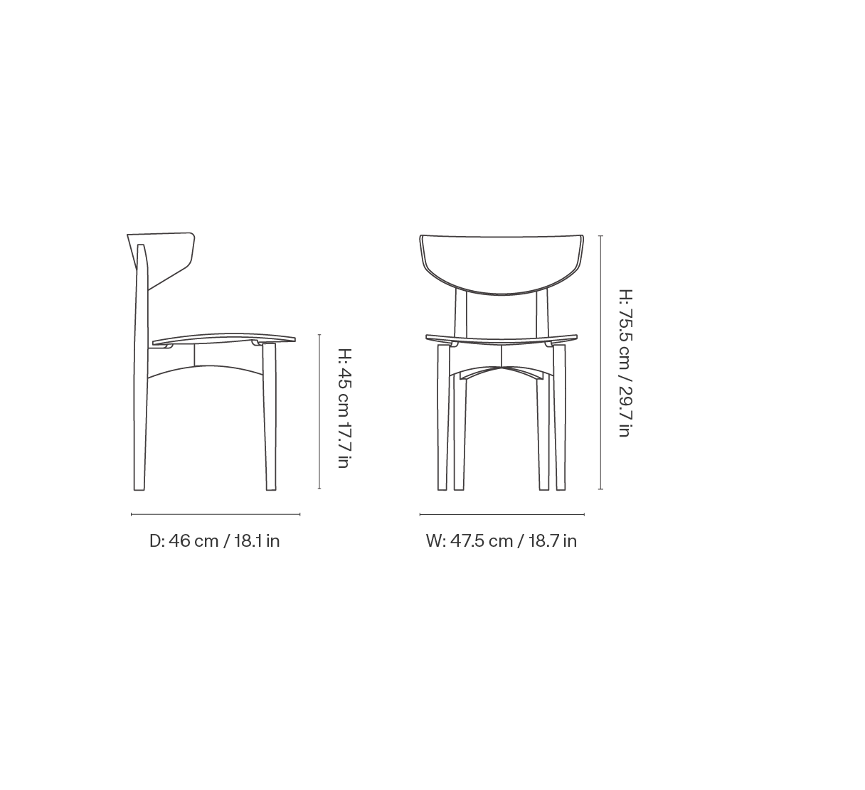 Herman Dining Chair Wood White Beech