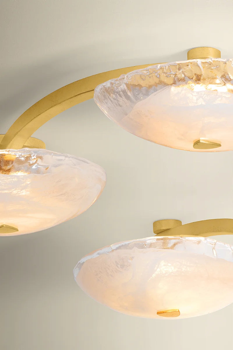 Kune 5 Light Flush Brass