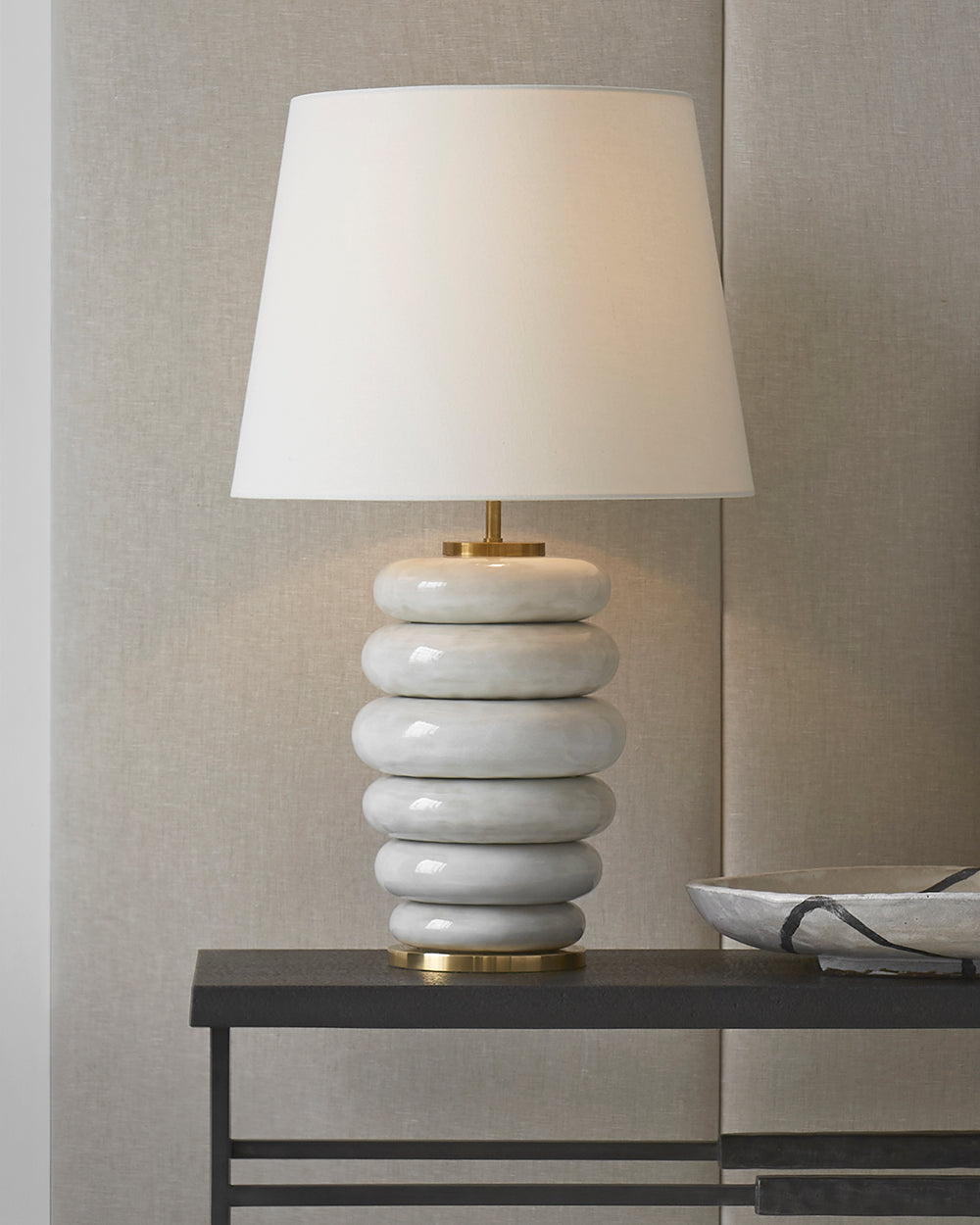 Phoebe Stacked Lamp White
