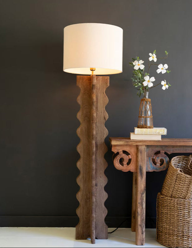 Mango Wood Floor Lamp