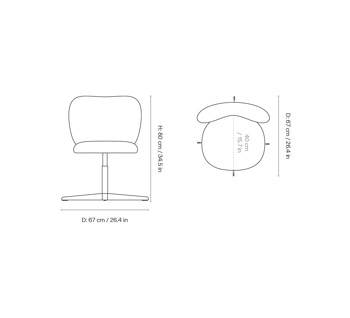 Rico Chair Swivel Sand/Chocolate