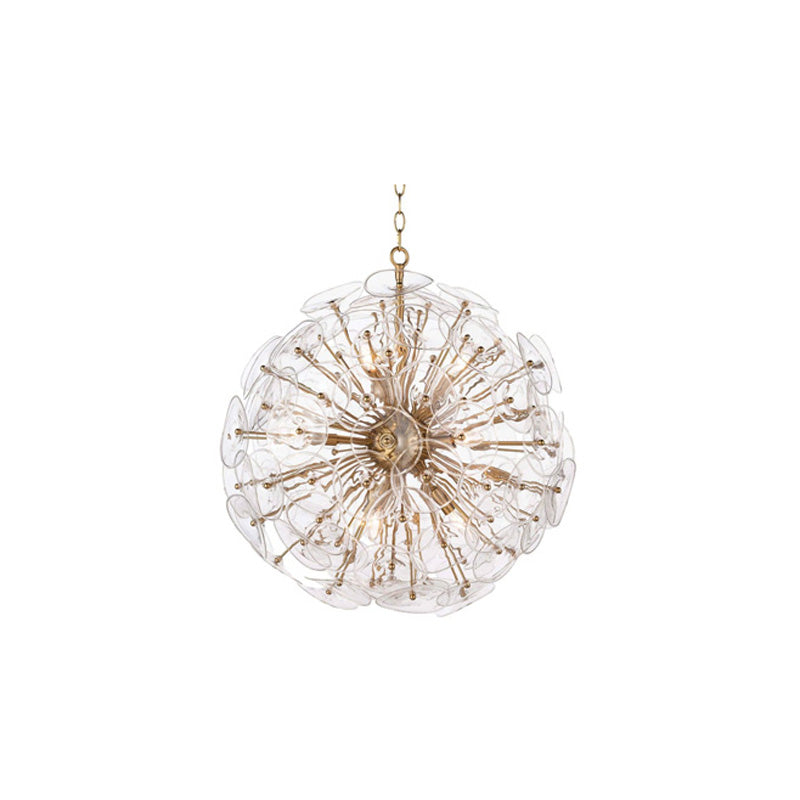 Poppy Glass Chandelier Small Brass