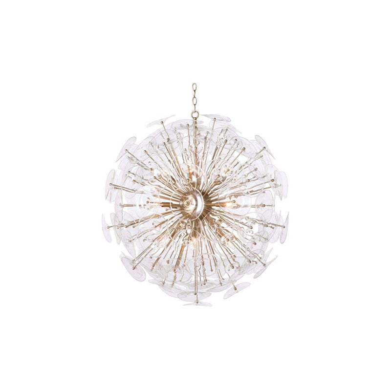 Poppy Glass Chandelier Large Brass