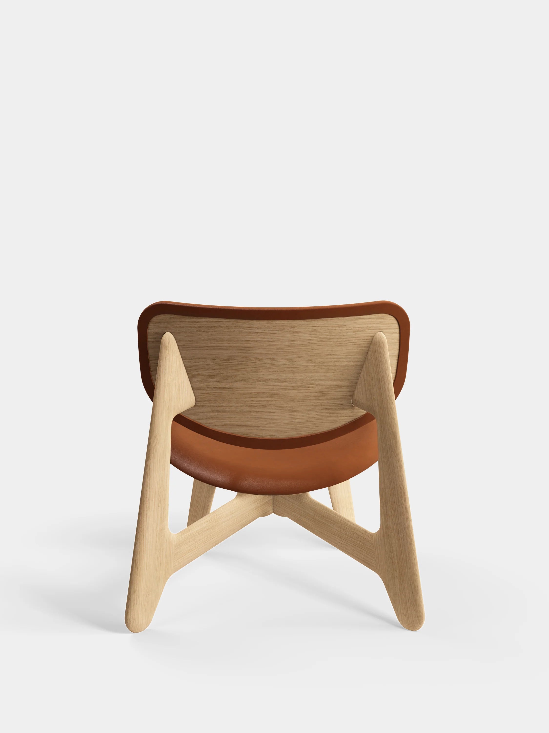 Slab Natural Wood Lounge Chair Cognac
