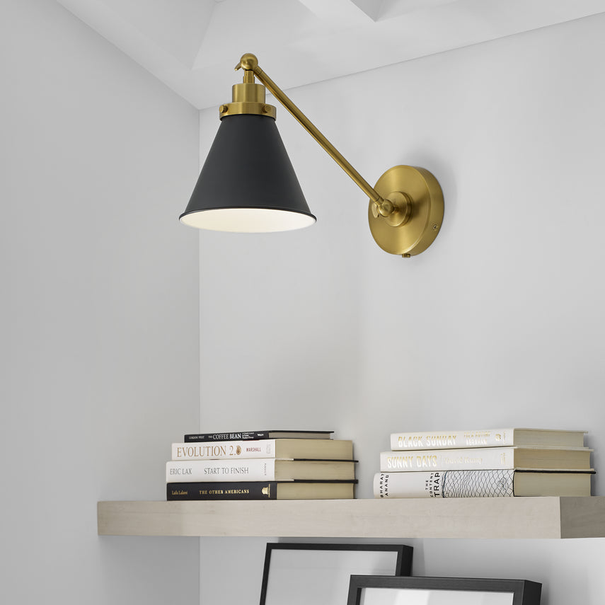 Wellfleet Sconce White Brass