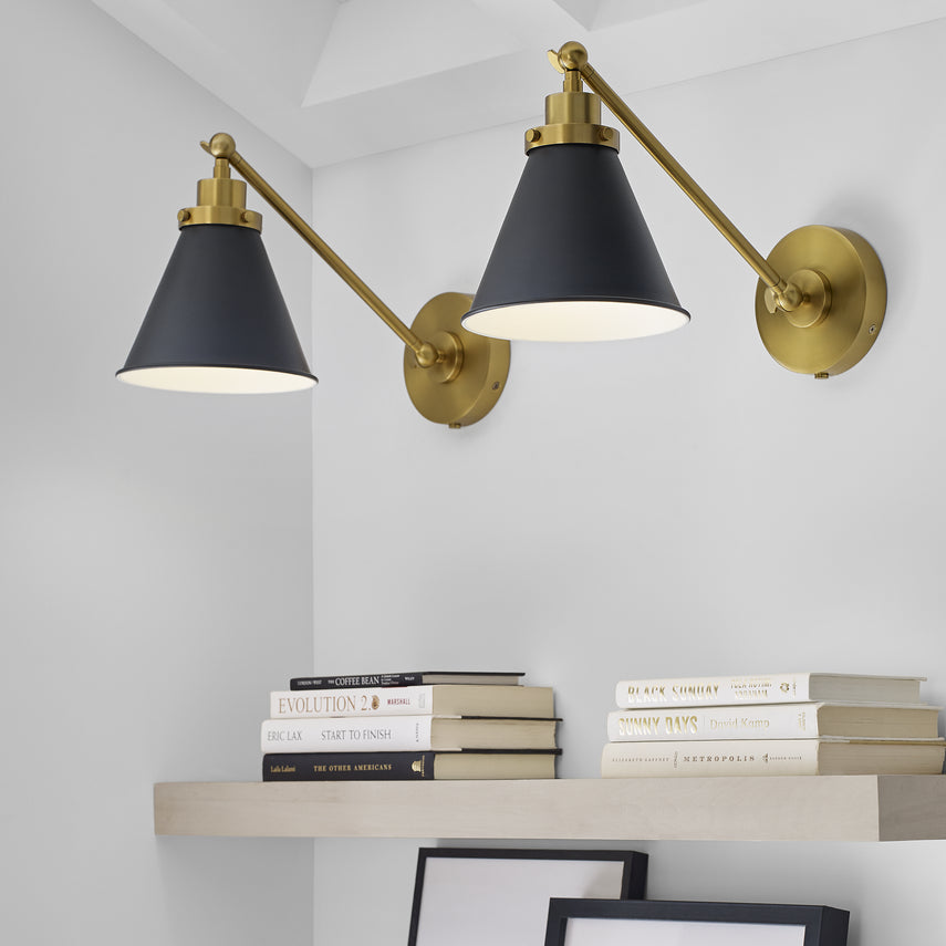Wellfleet Sconce Black Brass
