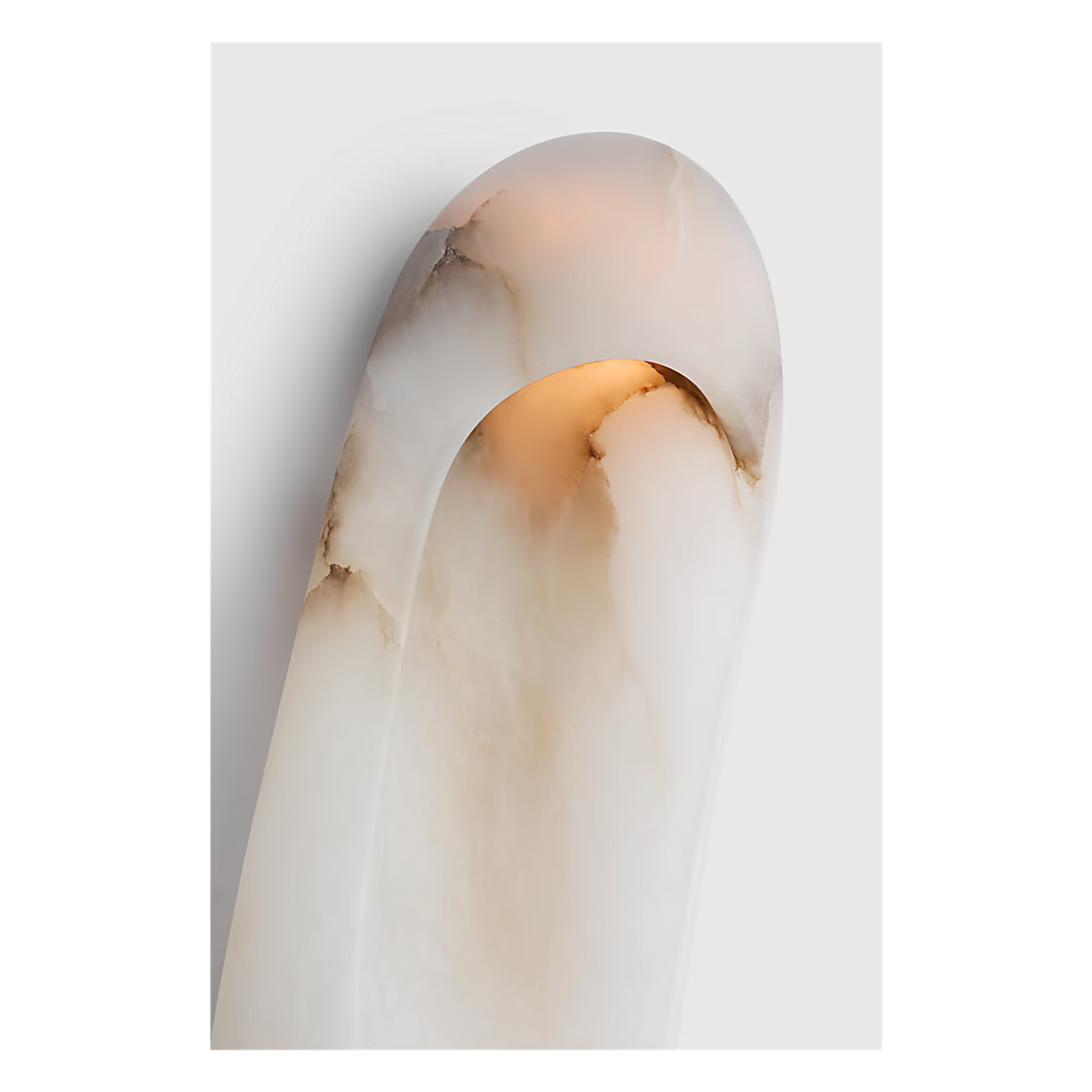 Esculpa Elongated Wall Light Alabaster/Nickel