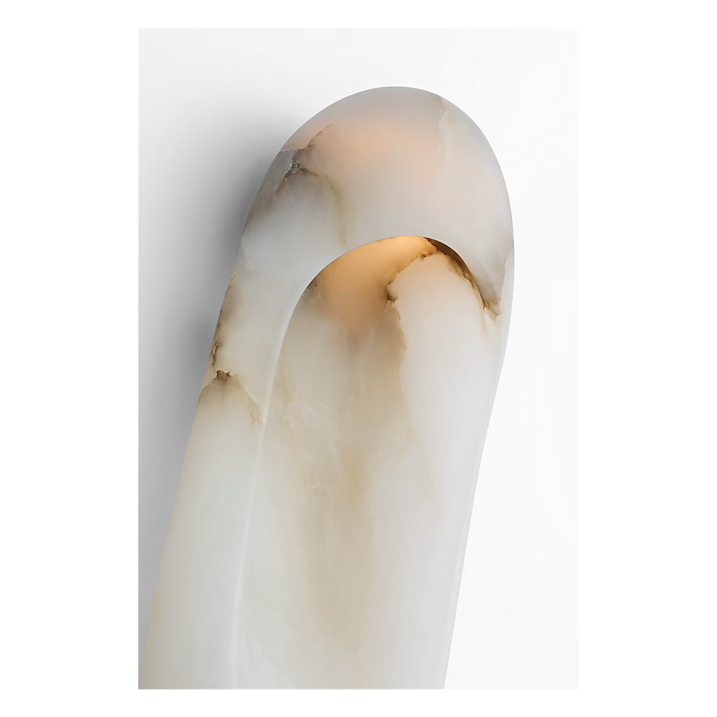 Esculpa Elongated Wall Light Alabaster/Nickel