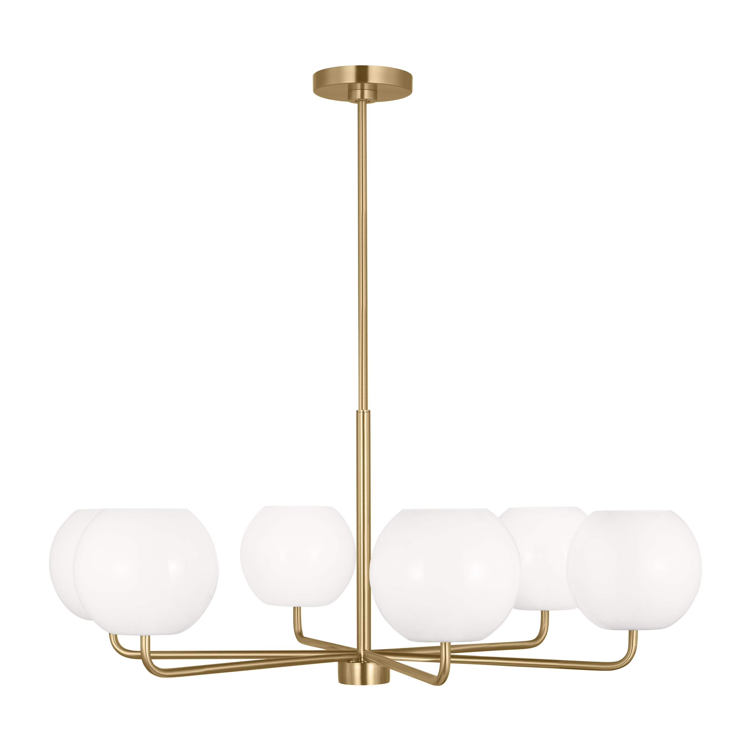 Rory Six Light Chandelier Brass