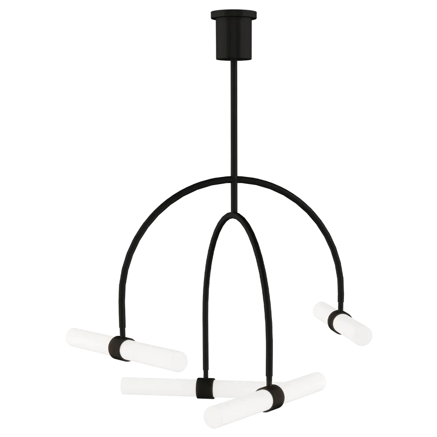 Calumn 4 Light Chandelier Black