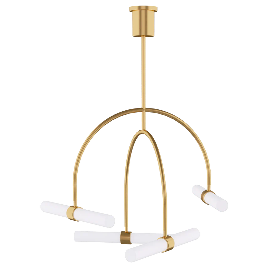Calumn 4 Light Chandelier Brass