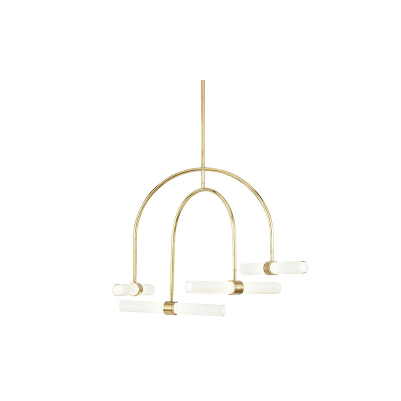 Calumn 4 Light Chandelier Brass