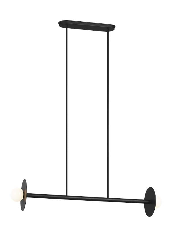 Nodes Medium Linear Chandelier Black