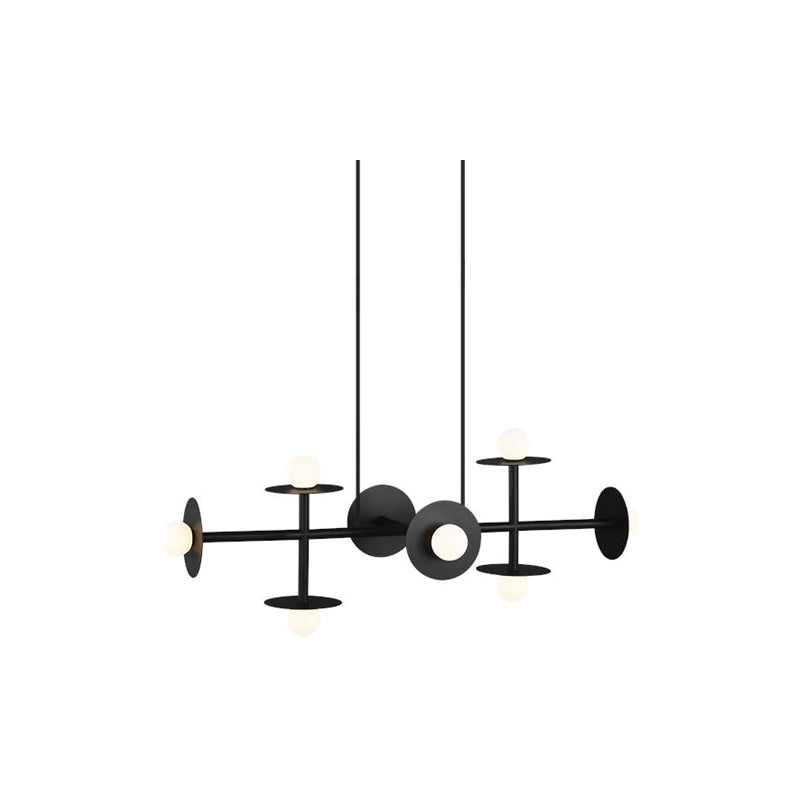 Nodes Large Linear Chandelier Black